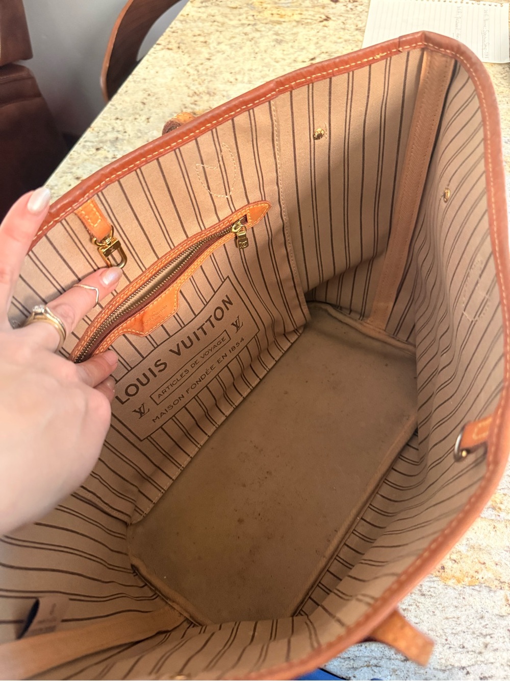 Louis Vuitton Monogram Canvas Tote in Brown and Tan - Picture 3 of 4